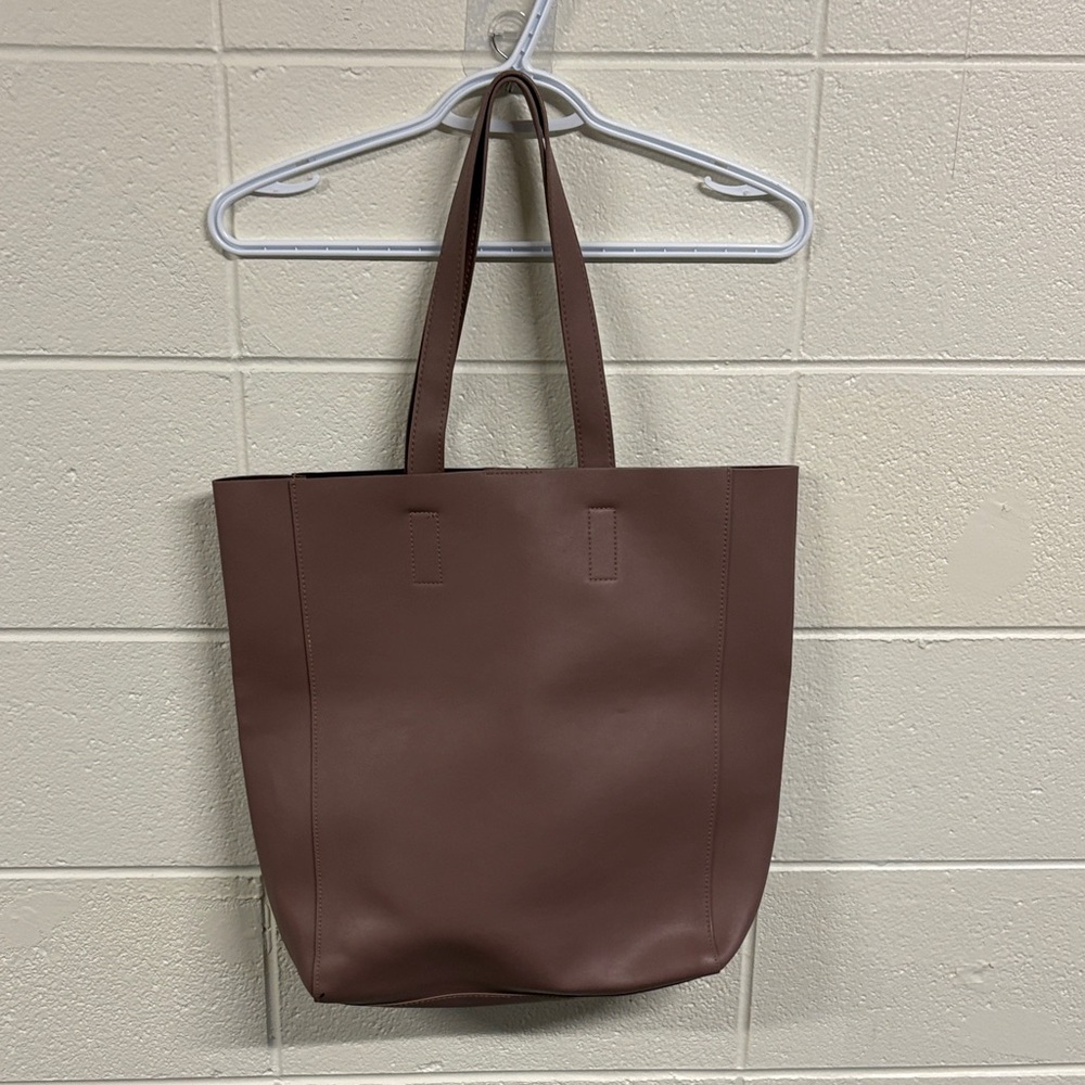 Summer and Rose Elegant light brown with purple hue  vegan leather Tote Bag